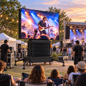 Écran LED extérieur P5 économique sur roues, réutilisable pour spectacles musicaux, concerts en plein air de petite taille, événements musicaux communautaires, location - Product Image 2