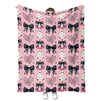 Couverture Polaire Personnalisée à Impression Sans Couture, Modèle Gratuit, pour la Maison, Motif Dessin Animé Mignon, Cadeau d'Halloween et de Noël