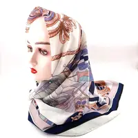 Custom Digital Printing Tudung Bawal Bidang 50 Muslim Cotton Voile