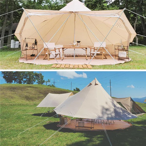 Tienda de Campaña Tipo Campana de Lona con Salida para Estufa, Tienda de Campaña Glamping para Exteriores de 4 Estaciones para Familias de 3 a 6 Personas - Product Image 3