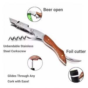 ที่เปิดขวดอเนกประสงค์พร้อมโลโก้สั่งทำ ด้ามไม้ ที่เปิดขวดไวน์สแตนเลส อุปกรณ์เสริมสำหรับบ้าน - Product Image 3