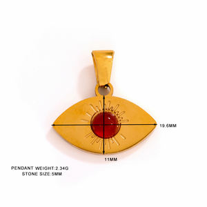 Venta al por mayor de piedra natural de acero inoxidable 18K Ojo de Tigre Rodocrosita lapislázuli colgante de ágata <span class=keywords><strong>verde</strong></span> para mujeres y hombres - Product Image 2