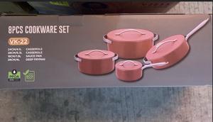 Groothandel 8-delige Duitse stijl kookgereiset antiaanbaklaag marmercoating spuitgiet braadpan sauspan diepe bakpan zwaar gebruik - Product Image 5
