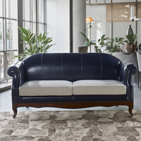 Ensemble de meubles américains élégants et modernes de style rétro pour la maison et le bureau comprenant un canapé, une table basse, une chaise de bureau, des villas à remplissage d'éponge