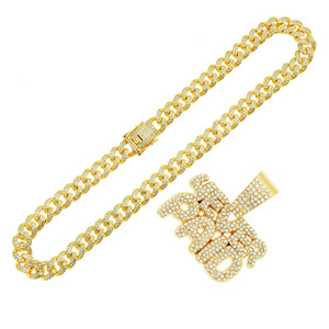 Collares con Colgante de Letras Empalmadas de Diseño Exagerado Personalizado, Estilo Hip Hop, Collares para Hombre, Joyería de Moda - Product Image 5