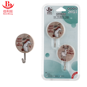 Bailiwang çok fonksiyonlu ahşap raf ceket askısı karikatür baskılı yapıştırıcı over-the-kapı tek kanca depolama Pot amaçlı PP - Product Image 2