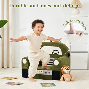 Canapé-lit convertible <span class=keywords><strong>pour</strong></span> enfants en mousse à mémoire de forme avec impression de voiture personnalisée, housse lavable, <span class=keywords><strong>fauteuil</strong></span> <span class=keywords><strong>pour</strong></span> tout-petits - Product Image 2