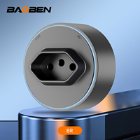 Adaptador de Enchufe de Pared Duradero BAOBEN, Tomacorriente de Cinco Orificios con Puertos USB + Tipo-C, Accesorios Eléctricos