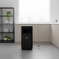 Climatiseur Portable Électrique en Plastique HOMCOM 10000 BTU, Refroidissement Uniquement, Télécommande, Classe d'Efficacité Énergétique, Minuteur