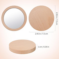 Petit miroir de maquillage couleur naturelle miroir compact rond portable à la main miroir de poche en bambou en bois personnalisé