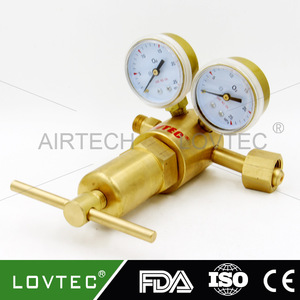 Régulateur haute pression avec deux manomètres pour bouteille de gaz, matériau tout cuivre pour l'argon, laiton - Product Image 2