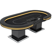 Table de poker Dezhou avec chargeur USB, éclairage LED double avant et arrière, table personnalisée Dezhou