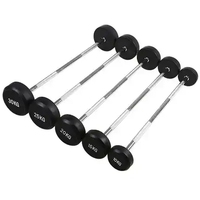 Fabricant Vente Directe Barbell Gym Fitness Training Barre Fixe Enduit de Caoutchouc Barbell Droit