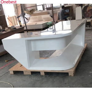 Escritorio de estación de trabajo de Venta caliente para 1 persona mesa de oficina en casa de piedra artificial roja hecha en China - Product Image 5