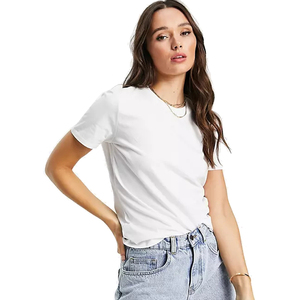 Maglietta 2024 da <span class=keywords><strong>donna</strong></span> a maniche corte ricamata personalizzata da <span class=keywords><strong>donna</strong></span> 100% cotone bianco bianco bianco e nero - Product Image 1