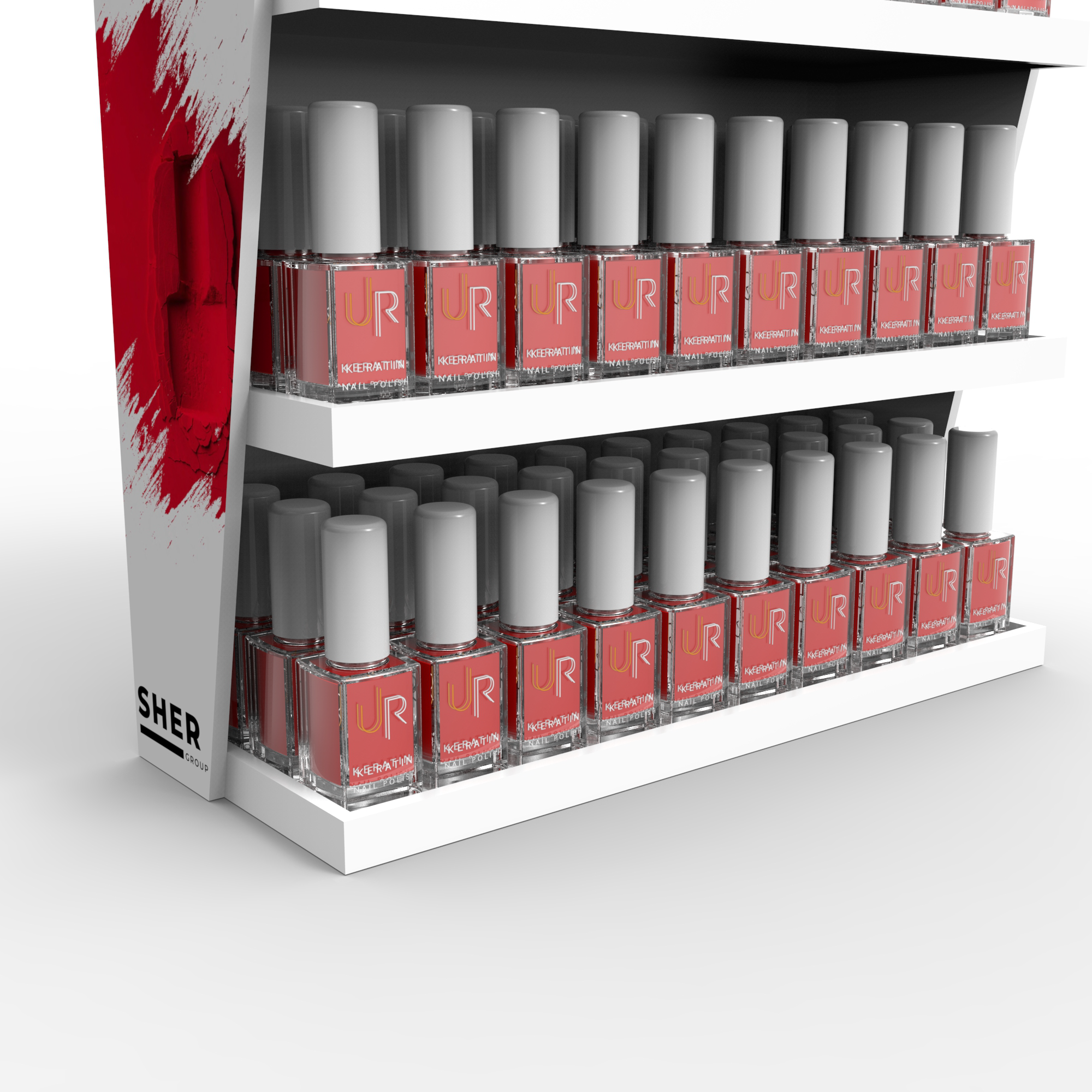 The Wooden Nail Polish Display on the Table Is Suitable for the Wooden Display Rack of the Cosmetics Shop in the Mall — view 5