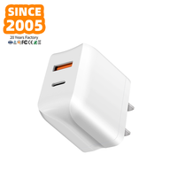 Pengisi Daya Dinding 2-Port Type-C 20W Cepat Tren 2025 PD QC3.0 untuk Ponsel Laptop Adaptor Daya Perjalanan Colokan US EU