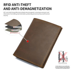 Plan de transport hommes Crazy Horse porte-cartes en cuir véritable RFID portefeuille en cuir <span class=keywords><strong>voyage</strong></span> portefeuille porte-passeport couverture hommes porte-carte - Product Image 5