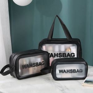 Free Sample Customizable Fashion Waterproof Transparent Large Capacity Zipper Soft Handle <b>Vanity</b> <b>Makeup</b> Bag-PU Leather with Logo - Product Image 3
