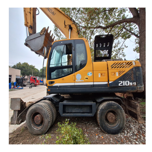 Excavatrice sur pneus Hyundai 210w-9 en état d'origine Caractéristiques des pneus d'origine Pompe à moteur Moteur-Matériel de construction usagé - Product Image 1