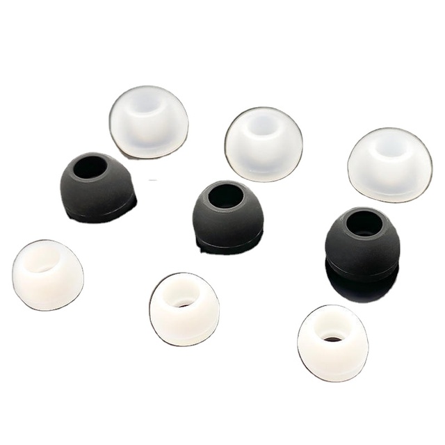 new design 2024 Black White 4.5mm Earphone Accessories Soft Ear Caps Protective Earbuds Cover Silicone Ear Tips 1 pairs/set