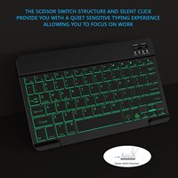 Logo Kustom Keyboard Nirkabel Murah yang Dapat Diisi Ulang Keyboard Nirkabel Kecil dengan Lampu Latar Keyboard Nirkabel untuk Hadiah Bisnis
