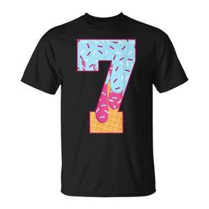 Camiseta con diseño de meme de disfraz con números a juego y diseño de goteo de helado número 7 - Product Image 1
