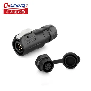 Cnlinko m12 ip67 conector, à prova d' água, travamento rápido, 6 pinos de tomada e soquete