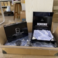 Boîte cadeau pliable recyclée avec aimant et ruban, logo personnalisé de haute qualité