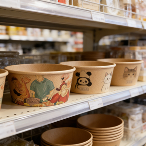 وعاء غداء ورقي صديق للبيئة قابل للتخصيص، حاوية مقاومة للماء للسلطة والحساء والوجبات الخفيفة والبيتزا والسندويتشات وطعام الحيوانات الأليفة والسوشي والكعك - Product Image 3