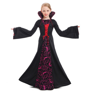 Para <span class=keywords><strong>Amazon</strong></span> Trade <span class=keywords><strong>Vestido</strong></span> de Halloween para niñas europeas americanas Negro Púrpura Estilo vampiro medieval para <span class=keywords><strong>princesa</strong></span> infantil - Product Image 6