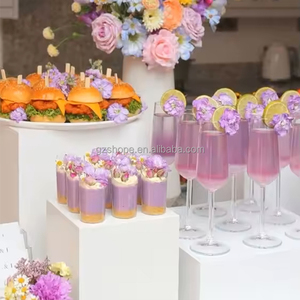 SHP tự chọn risers Bộ 4Acrylic Cube hiển thị đứng hộp risers với đáy rỗng 4 kích thước khác nhau món tráng miệng Bảng hiển thị thực phẩm - Product Image 4