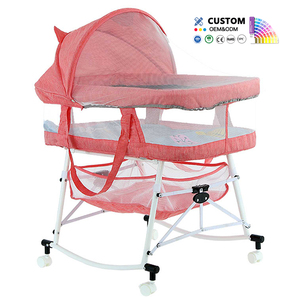 Kids Travel Sleeping Bedding Set Beds Newborn Baby Modern Metal Luxury Foldable Crib Bassinet with <strong>Breathable</strong> Net for Bedroom - Product Image 3