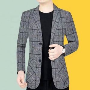 Nouvelle veste de <span class=keywords><strong>costume</strong></span> décontractée pour <span class=keywords><strong>homme</strong></span>, automne et hiver, <span class=keywords><strong>costume</strong></span> à carreaux de haute qualité pour hommes d'âge <span class=keywords><strong>moyen</strong></span>, printemps et automne - Product Image 5