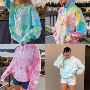 Nouveau design nuage eau de javel porter femmes surdimensionné tie dye à capuche avec cordon de serrage capuche taille adulte 100% de haute qualité - Product Image 3