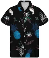 Heren Shirts Groothandel Casual Ananas Tropische Bloemen Stijl Kamp Kraag Knoopsluiting Korte Mouw Aloha Hawaiian Shirt