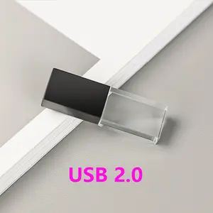 Роскошный стеклянный Usb-накопитель на заказ, флеш-накопитель Usb 3,0 объемом 4, 8 ГБ, 16 ГБ, 32 ГБ, 64 ГБ, 128 ГБ, 256 ГБ, флеш-накопитель с кристаллами, Usb-флешка