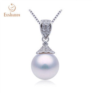 Commercio all'ingrosso 925 gioielli in argento sterling personalizzato delle donne di cerimonia nuziale di zircon della perla della collana pendent - Product Image 1