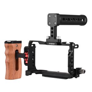 Andoer Cage pour appareil photo + poignée supérieure + poignée latérale Cage de protection pour appareil photo en alliage d'aluminium Cage vidéo pour appareil photo - Product Image 1