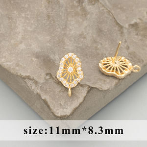 MD95 18K oro rodiato rame zircone accessori per gioielli fatti a mano fai da te orecchini 6 pz/lotto metallo risultati Charm Making - Product Image 6