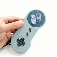 Manette USB rétro SNES avec boutons violets, filaire, pour Super Nintendo