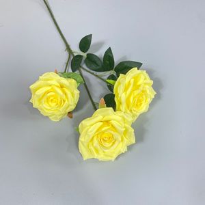 Rosas Artificiales de Seda, Rosa de Diamante de 3 Cabezas, Rama Individual, Alta Simulación, Decoración para Bodas y Hogar - Product Image 3