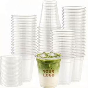 Vasos Desechables de PET de 10-24 oz con Logotipo Personalizado a Precio de Fábrica, Vasos Planos de 89 mm al por Mayor para Café, Té de Burbujas, Agua Mineral, Grado Alimenticio, Hielo - Product Image 1