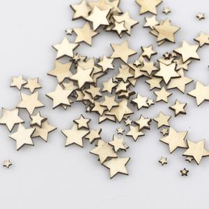 Vente en gros de 100 étoiles décoratives de tailles variées, étoiles en bois non finies pour l'artisanat DIY et la décoration de la maison, livraison directe - Product Image 3