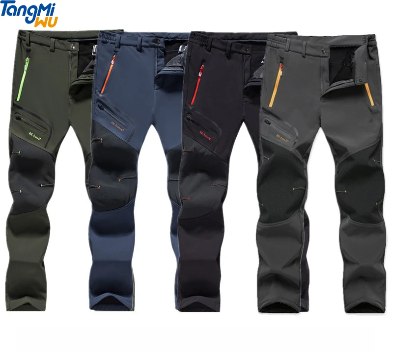 Зимние уличные теплые лыжные Походные штаны с защитой от пиллинга мужские тактические водонепроницаемые износостойкие брюки-карго