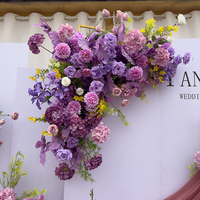 Arrangement Floral en Soie Violette Personnalisé, Décoration de Mariage, Centre de Table de Fleurs Artificielles pour Maison, Chambre, Fête et Événement