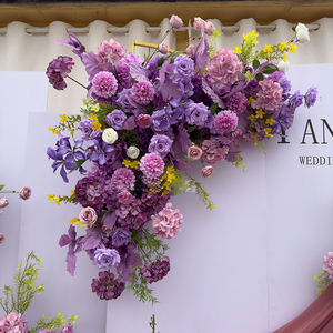 Dekorasi Pernikahan Rangkaian Bunga Sutra Ungu Kustom, Hiasan Bunga Buatan untuk Dekorasi Rumah, Ruangan, Pesta, dan Acara - Product Image 3
