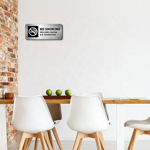 Gebürstetes Aluminium Nichtraucher- und Kein-Vaping-Schild Modernes Doppelverbotsschild Langlebiges Metallschild für Büro, Hotel & Restaurant - Product Image 6