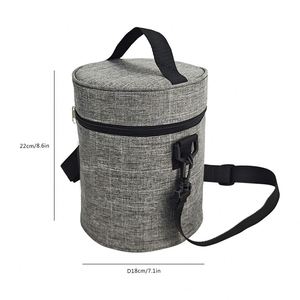 Sac à lunch isotherme rond portable, sac isotherme en aluminium épais pour la conservation au froid, travail ou voyage - Product Image 3