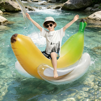 Bouée gonflable banane pour 1-2 personnes, jaune, pour piscine - Activités piscine et plage - Décoration de fête